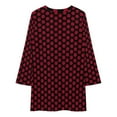 thumbnail image 3 of Red On Black Polka Dots Loose Dress Evening Dress Summer Dresses for Women Luxury Dress Long Sleeved Dress, 3 of 4