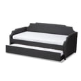 thumbnail image 2 of Baxton Studio Charcoal Upholstered Twin Size Daybed with Trundle Bed, 2 of 10
