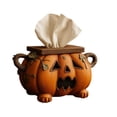 thumbnail image 4 of Halloween Pumpkin Tissue Box Holder Jack O’ Tissue Dispenser For Bathroom Kitchen Or Cute Fall Decor & Halloween Home Accessory Style Tissue Box Holder, 4 of 6