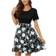 thumbnail image 1 of QIPOPIQ Robes pour Femmes Robe Midi à Étages Manches Courtes Robes Décontractées Robe d'Été à Imprimé Floral Robe à Bretelles Robes de Plage Offres 2023, 1 of 7