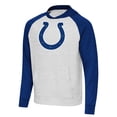thumbnail image 2 of Men's Antigua Heather Gray/Heather Royal Indianapolis Colts Urgent Raglan Pullover Hoodie, 2 of 3