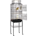 thumbnail image 2 of Yaheetech 64"H Open Top Metal Bird Cage Rolling Parrot Cage w/ Double Doors  for Budgie Parrot Canary Cockatiel, Black, 2 of 10