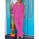 thumbnail image 4 of Conjunto De Trajes Casuales De Talla Grande, Conjunto De Dos Piezas De Top Y Pantalones Con Cuello De Polo Liso De Manga Larga Para Mujer, 4 of 4