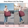 thumbnail image 5 of Burgundy Geometric Quatrefoil Pattern Travel Tote Bags for Women Carry On,Large Weekender Bags for Women Travel,Multi Functional Duffle Bag for Work,Shopping,Sports, 5 of 5