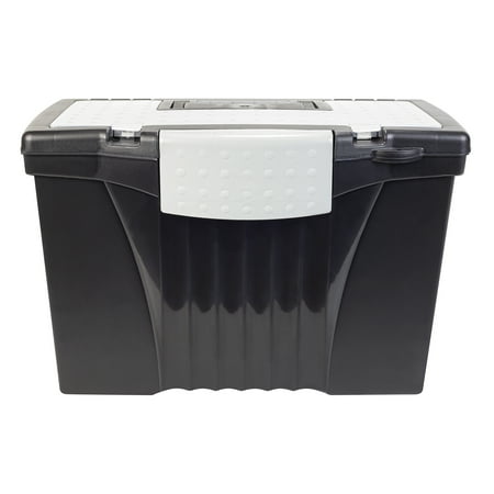 Storex, STX61510U01C, Portable File Storage Box, 1 / Carton, Black