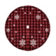 thumbnail image 2 of Hogar y cocina, Decoración del hogar, Falda para árbol de Navidad, Decoración navideña con copos de nieve blancos, Decoraciones navideñas para interiores y exteriores, Falda para árbol a cuadros rojos, 2 of 6