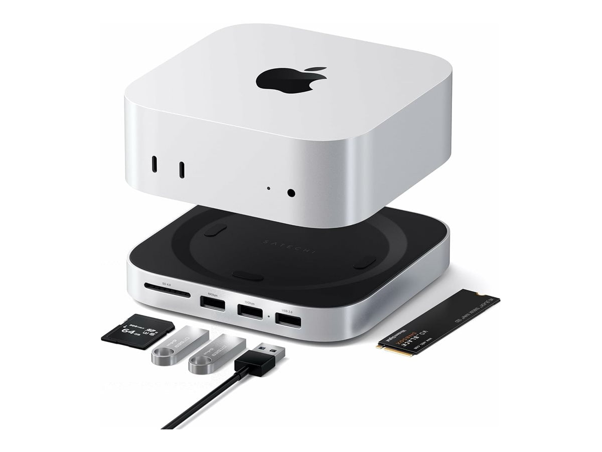 Mac Mini M4 Stand Hub with SSD Enclosure, 3.2 Gen 2 Type C, 1.25