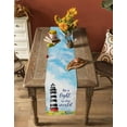 thumbnail image 5 of Lighthouse Table Runner 48 Inches, Ocean Beach Abstract Summer Oil Painting Bed Runner Dresser Scarves Tabletop for Indoor Outdoor Parties/Ceremony/Banquet, 13" x 48", 5 of 8