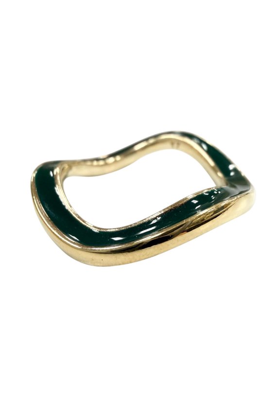 Pre-Owned BOTTEGA VENETA AG925 Ring, Gold, Light Yellow, Green, Size 17, Weight 3.4g, Men's,...