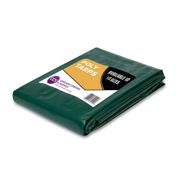 16' x 20' Heavy Duty Green Silver Poly Tarp