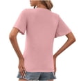 thumbnail image 2 of Blouse Décontractée à Manches Courtes et Col en V pour Femmes, Légère et Douce en Polyester, pour Usage Quotidien, Fête, Travail, Vacances, Printemps Automne, 2 of 6