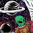 thumbnail image 5 of Funny Space Shower Curtain Astronaut Alien Curtains for Kids Men Boys Guys Bathroom,Cool Alien Planet Galaxy Fabric Shower Curtains Set Decoration with Hooks Bath Decor-36"W x 72"L (Pack of 1), 5 of 7