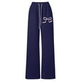 thumbnail image 2 of ZHOGXU Big Girls Pants With Pocket Bow Print Drawstring Elastic Waist Straight Fit Wide Leg Fashionable Soft Sweatpants Trousers For Casual Daily Wear Navy 8-9 Years, 2 of 4