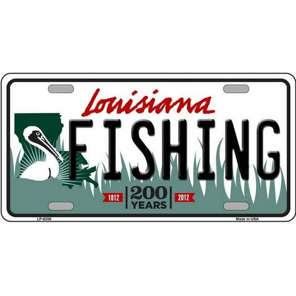 Fishing Louisiana Novelty Metal License Plate Tag LP-6206