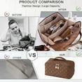 thumbnail image 6 of FNNMNNR Makeup Bag  Upgrade Make Up Bags Large Capacity Travel Cosmetic Bag Lay Flat Makeup Bag Organizer Portable Waterproof Leather Large Makeup Bags for Women (Black), 6 of 6