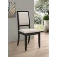 thumbnail image 2 of Louise Upholstered Wood Dining Side Chair Black (Set of 2), 2 of 13