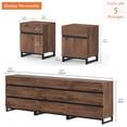 thumbnail image 2 of WAMPAT Dresser and Nightstand Set of 3, 94.5 Inches Dresser with 6 Drawers, 2 Nightstand with Drawer and Cabinet for Bedroom, Bedroom Furniture Set, Brown, 2 of 14