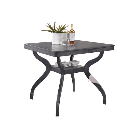 Maklaine Wood Dark Gray Counterheight Square Dining Table 40"x40" Unassembled