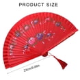 thumbnail image 5 of Sinyiin Silk Spanish Dance Fan Double Sided Folding Fan for Weddings and Celebration, 5 of 19