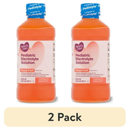 (2 pack) Parent's Choice Electrolyte Solution, Mixed Fruit, 1 Liter