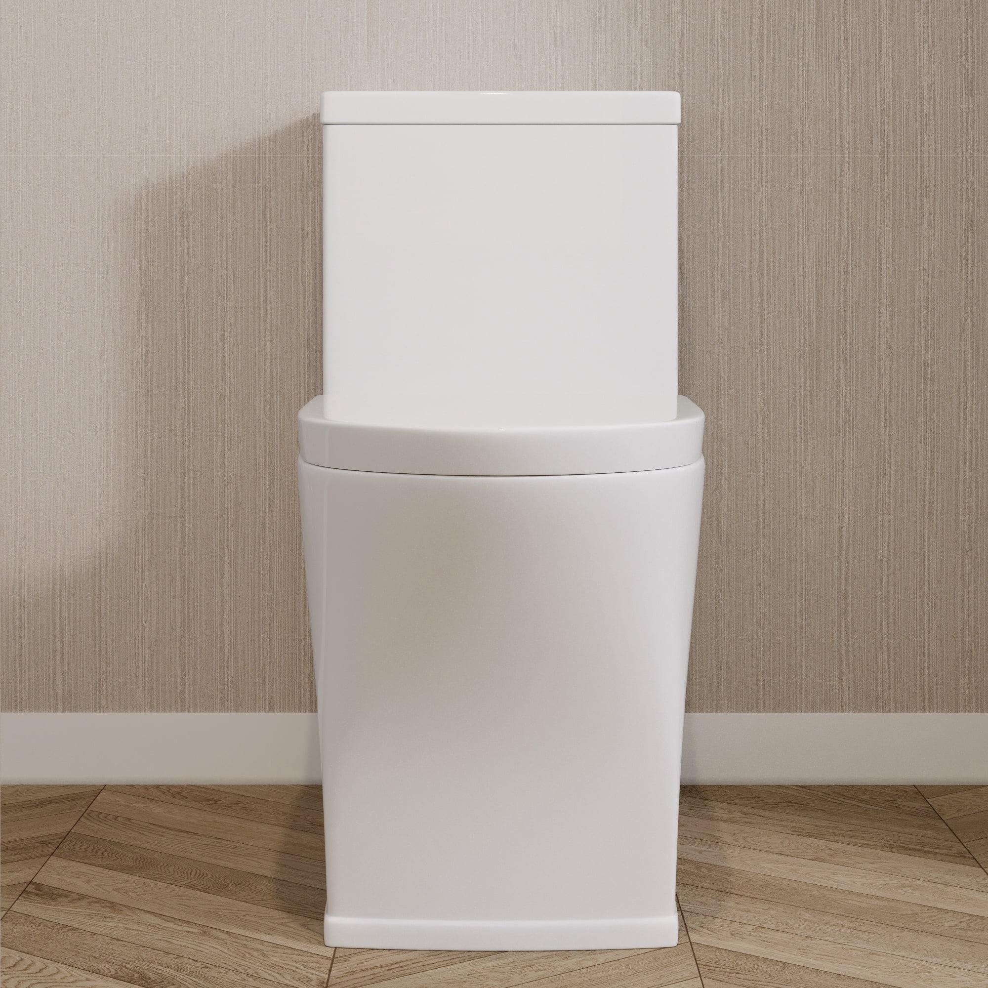 1-Piece 1.1/1.6 GPF Dual Flush Floor Mounted Elongated Toilet 12 in. Rough in Size in Glossy White, Seat Included