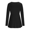 thumbnail image 5 of ameIAEA Women's Knot Front Tops Long Sleeve V Neck Casual Shirts Trendy Tops Fall Outfits, 5 of 8