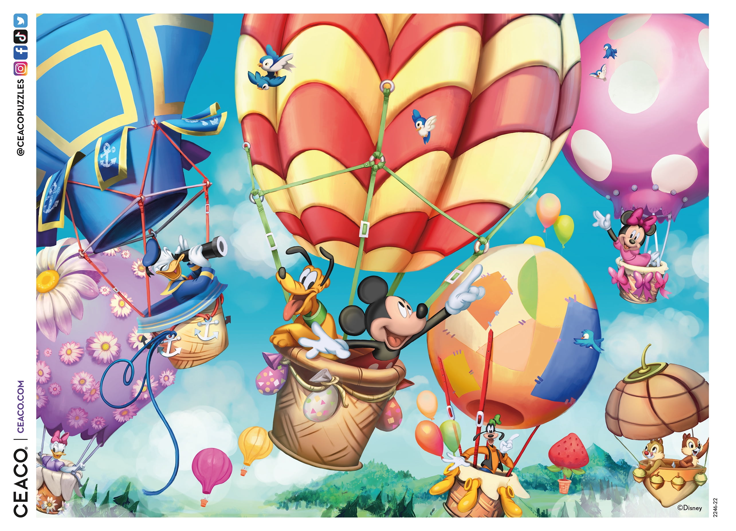 Ceaco Disney Mickey and Friends Hot Air Balloon 300-Piece Interlocking Jigsaw Puzzle for Children Ages 12+