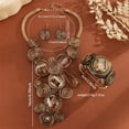 thumbnail image 2 of Boho Crystal Stone Necklace and Earring Bracelet Set Fashion Costume Aluminum Jewelry For Women Tribal Unique Colorful Collar Choker, 2 of 3