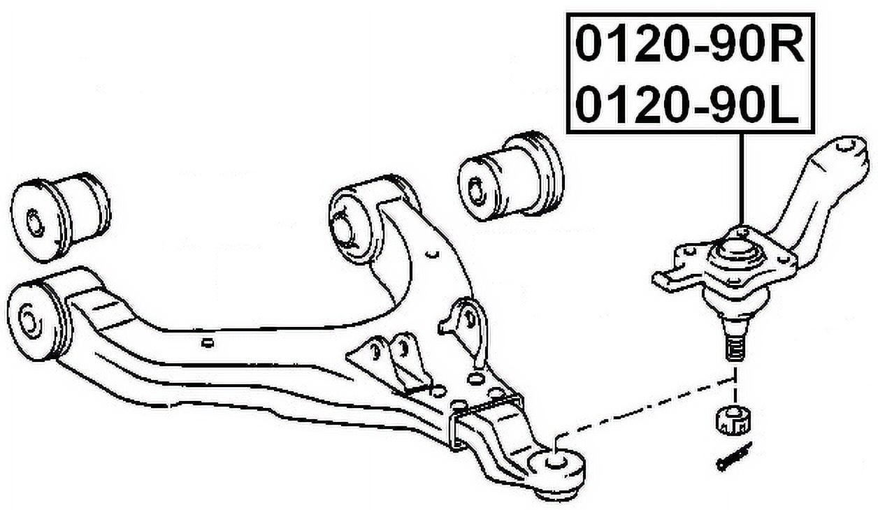 Febest FRONT LOWER BALL JOINT LEFT # 0120-90L OEM 43340-39325