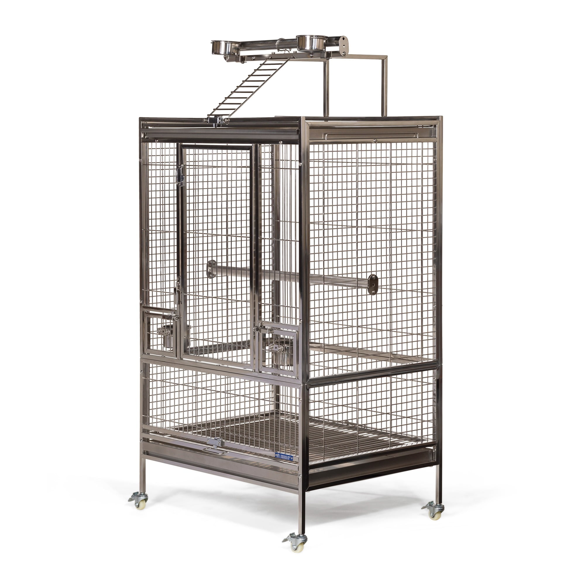 Prevue Pet Products Large Stainless Steel Playtop Bird Cage in Silver Finish 3455