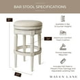 thumbnail image 5 of Maven Lane Pullman Backless Bar Stool in White Oak Finish w/ Natural Color Fabric Upholstery, Set of 4, 5 of 6
