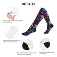 thumbnail image 5 of Lsque mushroom rainbow color Skull Pattern Sport Compression Socks for Men & Women 15-20 mmHg Knee High Nurse Pregnant Running Medical and Travel Athletic, 5 of 6