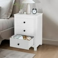 thumbnail image 5 of AWQM Nightstand, 3 Drawers Dresser for Bedroom, Modern Bedside Sofaside Cabinet, End Table with Storage, Night Stand for Bedroom, Closet, Entryway, College Dorm, White, 5 of 6