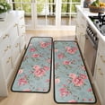 thumbnail image 4 of Kitchen Rugs Sets Of 2,Pioneer Flower Floral Print Pattern Anti Fatigue Kitchen Mat Rugs Non Slip Washable,Decorative Kitchen Floor Mats for Kitchen,Sink,Laundry,17"x47"+17"x47", 4 of 5