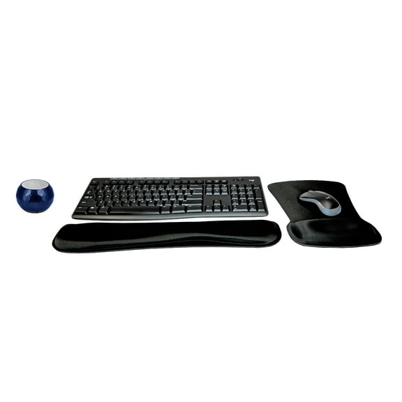 Logitech MK270 Wireless Keyboard & Mouse Combo Active Lifestyle Travel Home Office Must-Have Modern Bundle with Mini Glam Portable Wireless Bluetooth Speaker, Gel Wrist Pad & Gel Mouse Pad
