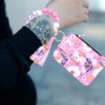 thumbnail image 2 of asddcavvf Silicone Bracelet Floral Folding Card Holder Printed Leather Wallet Keychain Includes Keyc, 2 of 6