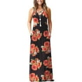 thumbnail image 2 of Lenago Robes d'Été Grande Taille pour Femmes Mode Décontractée Été Sans Manches Col Rond Imprimé Poches Longues Robes de Plage en Solde, 2 of 6