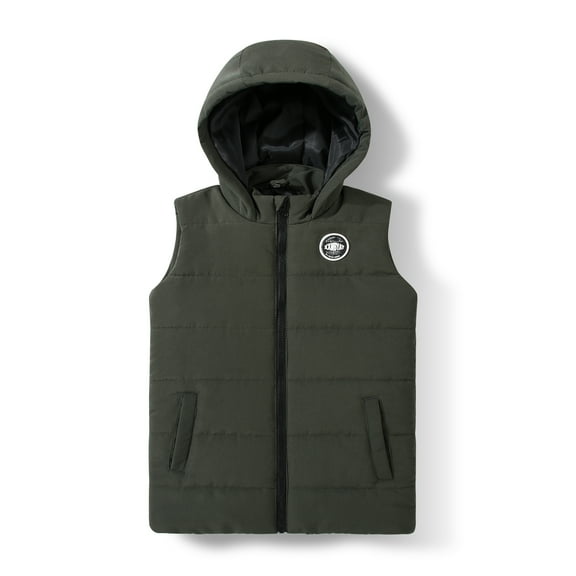 MADHERO Boys Girls Sleeveless Puffer Vest Lightweight Padded Jacket Quilted Hooded Outwear Zipper Waistcoat