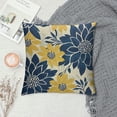 thumbnail image 2 of Nawypu Navy Blue Pillow Covers, Floral Navy Blue Yellow Dahlia Farmhouse Decorations Throw Pillow Covers Geometry Design Summer Outdoors Decorative Cushion Case for Couch Sofa Home, 2 of 5