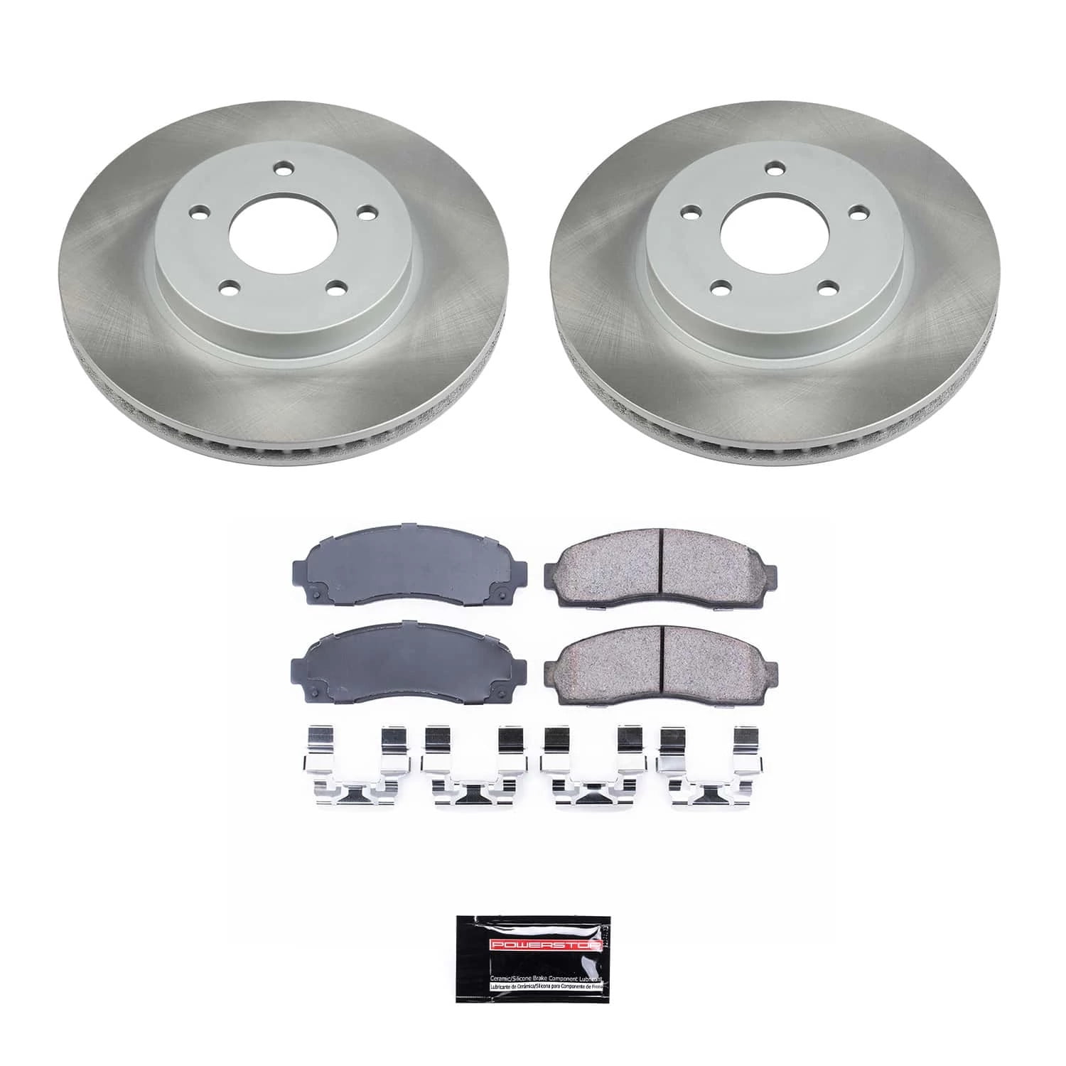 PowerStop Front Semi-Coated Rotor and Low-Dust Ceramic Brake Pad Kit SC1576