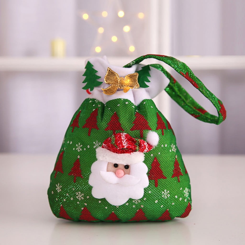 Christmas Red Cartoon Old  Man Snowman Candy  Tote Child 