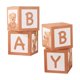 thumbnail image 4 of 4 piezas de decoración de bienvenida de bebé para niño y niña, cajas de globos de bloque de caja de bebé con letras, decoración de Marrón Soledad Cajas de Globos, 4 of 9