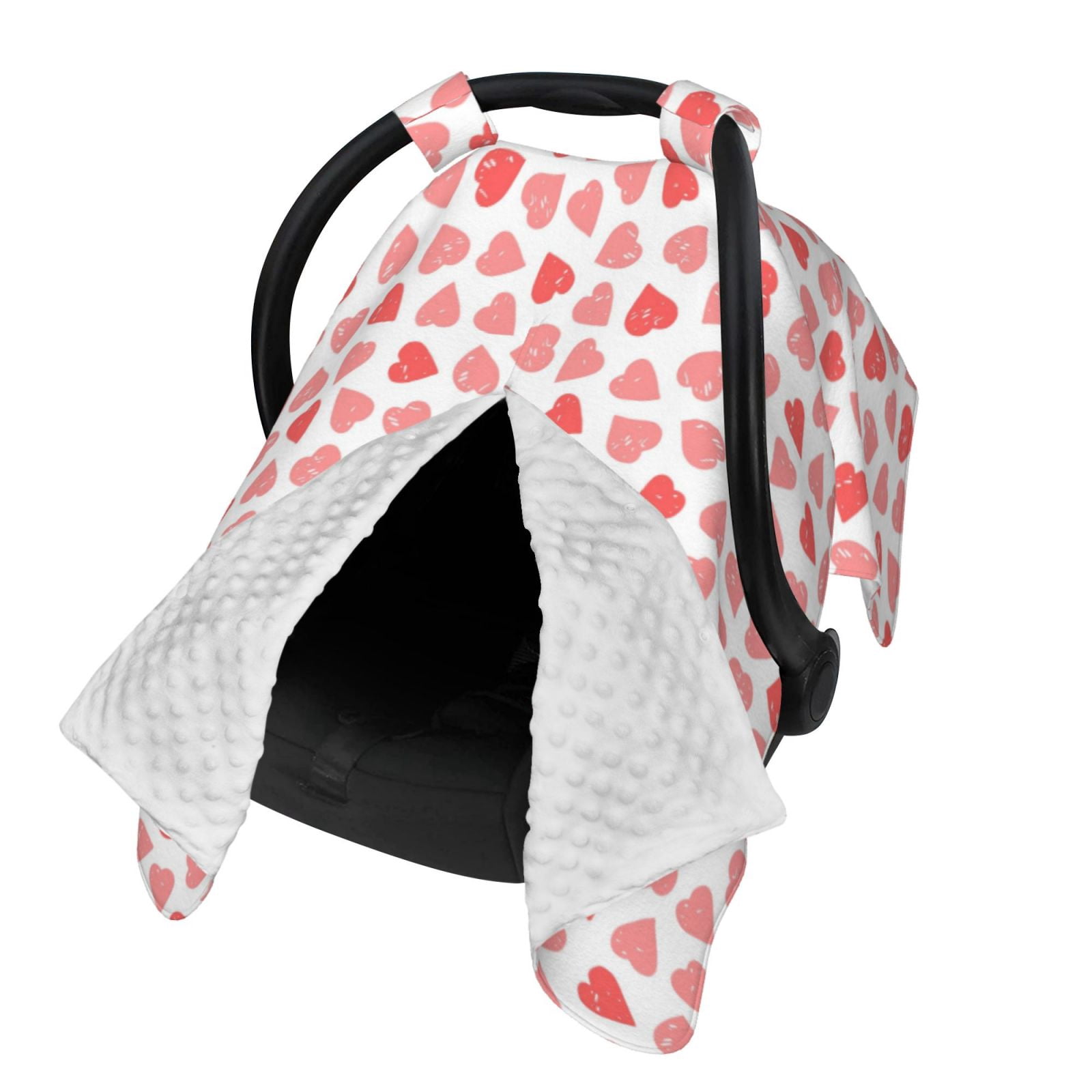 Naloa Hearts Baby Car Seat Cover, Breathable Baby Carrier Cover, Multiuse Baby Carrier Cover & Nursing Breastfeeding Cover