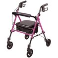 thumbnail image 1 of Carex Step N Rest Aluminum Rollator Walker With Seat, Pink, 14 Pound Carex Health Brands NA, 1 of 5