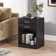 thumbnail image 5 of Afuhokles Set of 2 Nightstand 2 Drawers with Charging Station, Bedside Table Bedroom Furniture, Black, 5 of 6