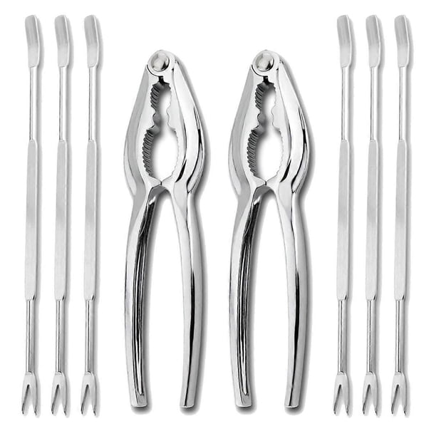 Tools Shellfish 8 Piece Seafood Tool Kit, Stainless Steel Leg and Forks Nut Set ...