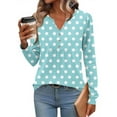 thumbnail image 2 of Plebaso Women's V Neck Tunic Tops Casual Long Sleeve Flowy Tshirts Print Loose Dressy Blouses for Women, 2 of 5