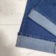 thumbnail image 4 of Pantalones Vaqueros Holgados de Pierna con Cintura Alta y Puños Elásticos para Mujer Azul Oscuro L, 4 of 10