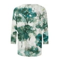 thumbnail image 4 of Hauts pour Femmes Mode Imprimée T-shirt Ample Manches 3/4 Blouse Col Rond Hauts Décontractés Hauts de Sortie pour Femmes en Liquidation, 4 of 5