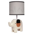 thumbnail image 5 of Lambs & Ivy Patchwork Jungle Modern Cream Elephant Lamp With Gray Shade & Bulb, 5 of 7